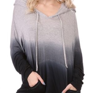 Chic Ombre Gray and Black Women's Hoodie